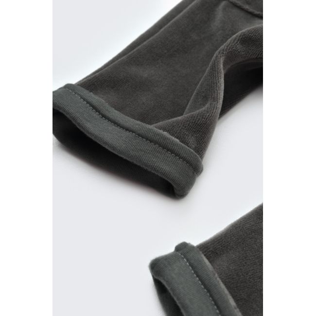 Salopeta Velvet cu bretele din 80%bumbac organic si 20% poliester - Antracit, Baby Cosy (Marime: 9-12 luni) JEMBC-CSYK6034-9