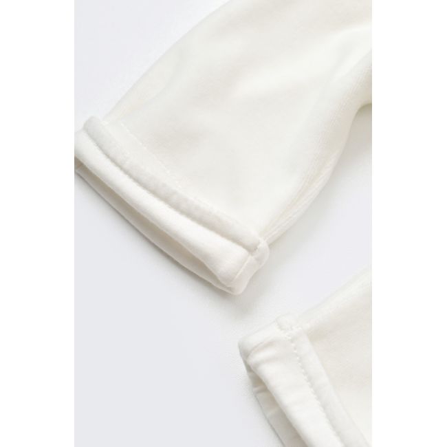 Salopeta Velvet cu bretele din 80%bumbac organic si 20% poliester - Ecru, Baby Cosy (Marime: 3-6 Luni) JEMBC-CSYK6032-3