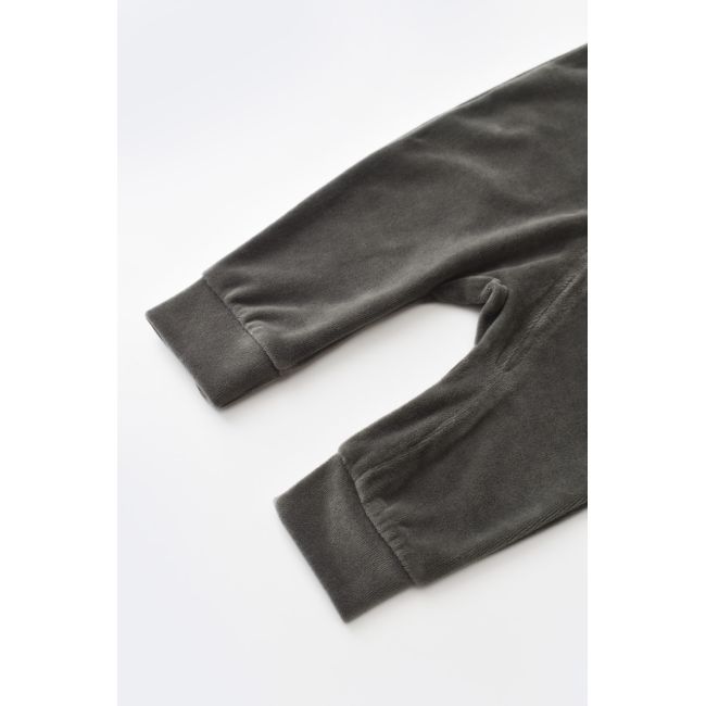 Salopeta cu maneca lunga si fermoar din 80%bumbac organic si 20% poliester - Antracit, Baby Cosy (Marime: 3-6 Luni) JEMBC-CSYK6029-3