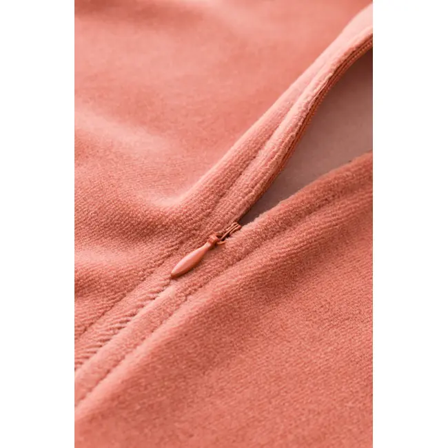 Salopeta cu maneca lunga si fermoar din 80%bumbac organic si 20% poliester - Caramiziu, Baby Cosy (Marime: 12-18 Luni) JEMBC-CSYK6031-12