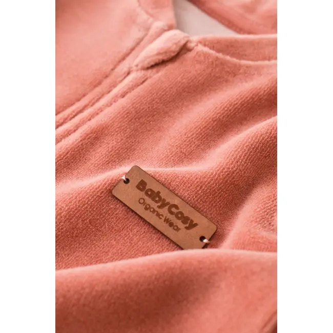 Salopeta cu maneca lunga si fermoar din 80%bumbac organic si 20% poliester - Caramiziu, Baby Cosy (Marime: 12-18 Luni) JEMBC-CSYK6031-12