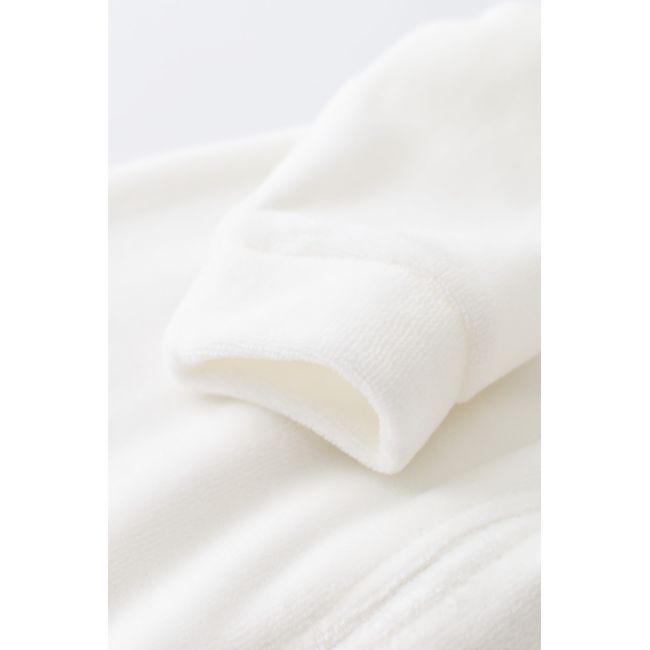 Salopeta cu maneca lunga si fermoar din 80%bumbac organic si 20% poliester - Ecru, Baby Cosy (Marime: 3-6 Luni) JEMBC-CSYK6027-3