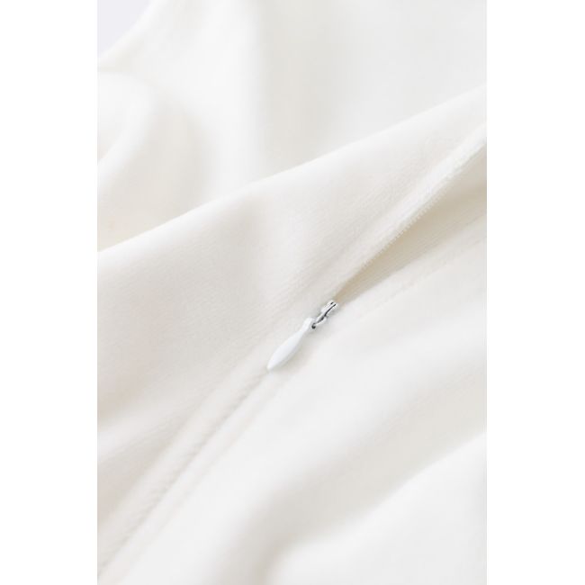 Salopeta cu maneca lunga si fermoar din 80%bumbac organic si 20% poliester - Ecru, Baby Cosy (Marime: 6-9 luni) JEMBC-CSYK6027-6