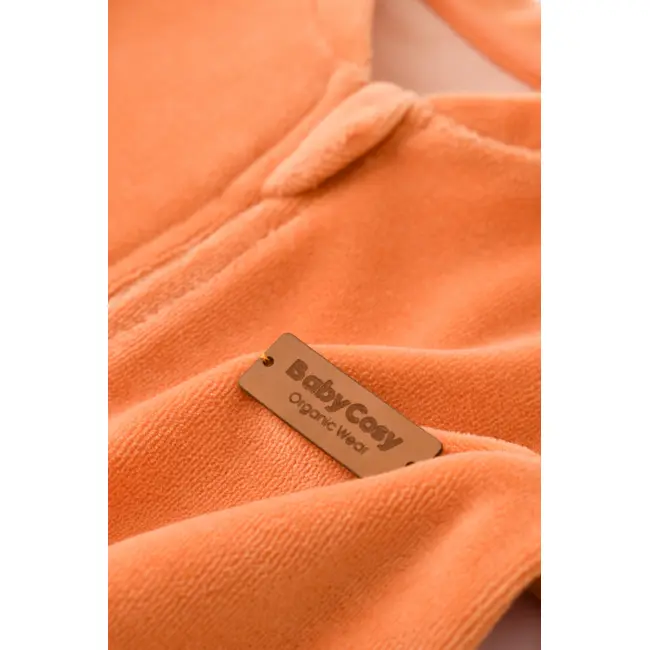 Salopeta cu maneca lunga si fermoar din 80%bumbac organic si 20% poliester - Portocaliu, Baby Cosy (Marime: 12-18 Luni) JEMBC-CSYK6030-12
