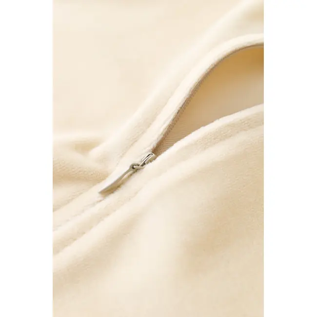 Salopeta cu maneca lunga si fermoar din 80%bumbac organic si 20% poliester -Crem, Baby Cosy (Marime: 12-18 Luni) JEMBC-CSYK6028-12