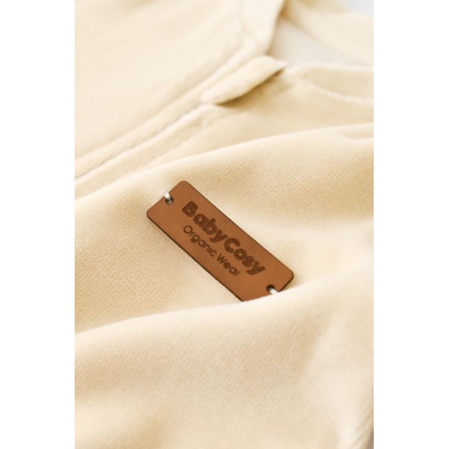 Salopeta cu maneca lunga si fermoar din 80%bumbac organic si 20% poliester -Crem, Baby Cosy (Marime: 3-6 Luni) JEMBC-CSYK6028-3