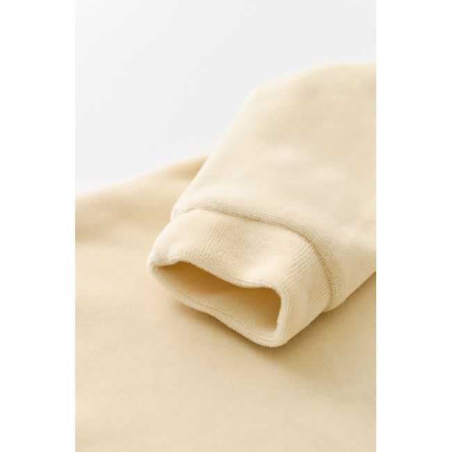 Salopeta cu maneca lunga si fermoar din 80%bumbac organic si 20% poliester -Crem, Baby Cosy (Marime: 9-12 luni) JEMBC-CSYK6028-9