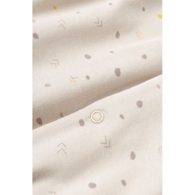 Set 2 salopetele cu maneca lunga si panataloni lungi cu botosei - 100%bumbac organic - Crem cu buline, Baby Cosy (Marime: 3-6 Luni) JEMBC-CSY5818-3