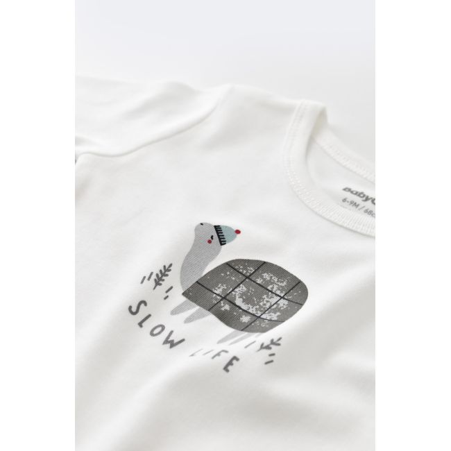 Set 3 piese Broscuta cu body, pantalonasi si vestuta din 80%bumbac organic si 20% poliester - Antracit, Baby Cosy (Marime: 3-6 Luni) JEMBC-CSYK6024-3