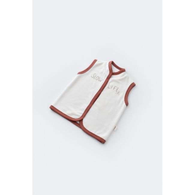 Set 3 piese Broscuta cu body, pantalonasi si vestuta din 80%bumbac organic si 20% poliester - Caramiziu, Baby Cosy (Marime: 3-6 Luni) JEMBC-CSYK6026-3