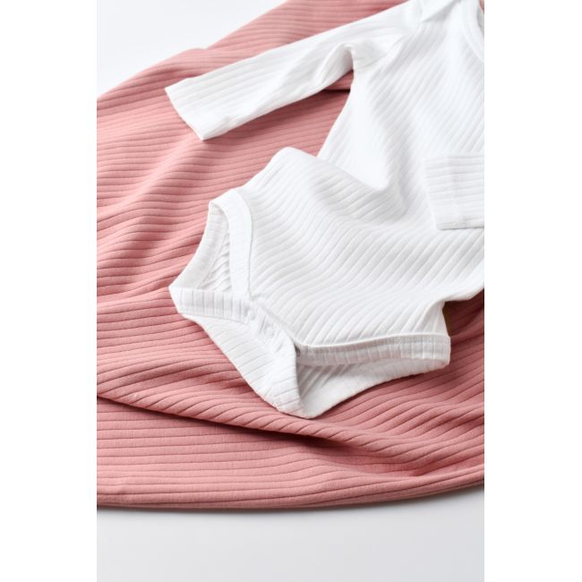 Body Bebe Unisex cu maneca lunga din 95% bumbac organic cu 5% elastan - Alb, Baby Cosy (Marime: 3-6 Luni) JEMBC-CSYR4307-3