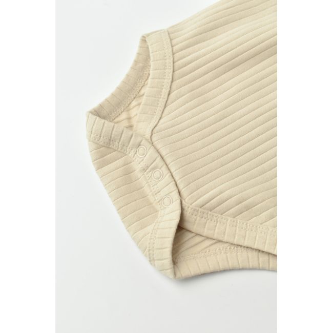 Body Bebe Unisex cu maneca lunga din 95% bumbac organic cu 5% elastan - Crem, Baby Cosy (Marime: 0-3 Luni) JEMBC-CSYR4306-0