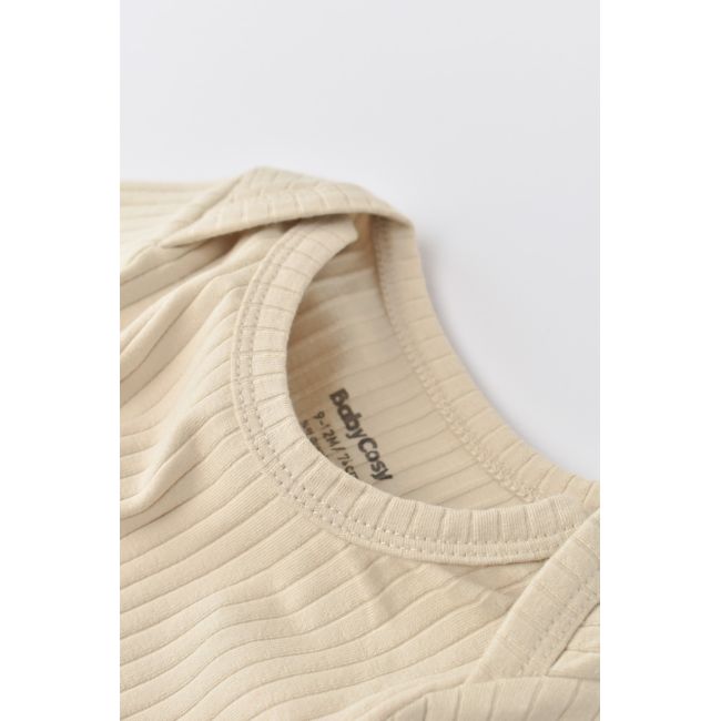 Body Bebe Unisex cu maneca lunga din 95% bumbac organic cu 5% elastan - Crem, Baby Cosy (Marime: 0-3 Luni) JEMBC-CSYR4306-0