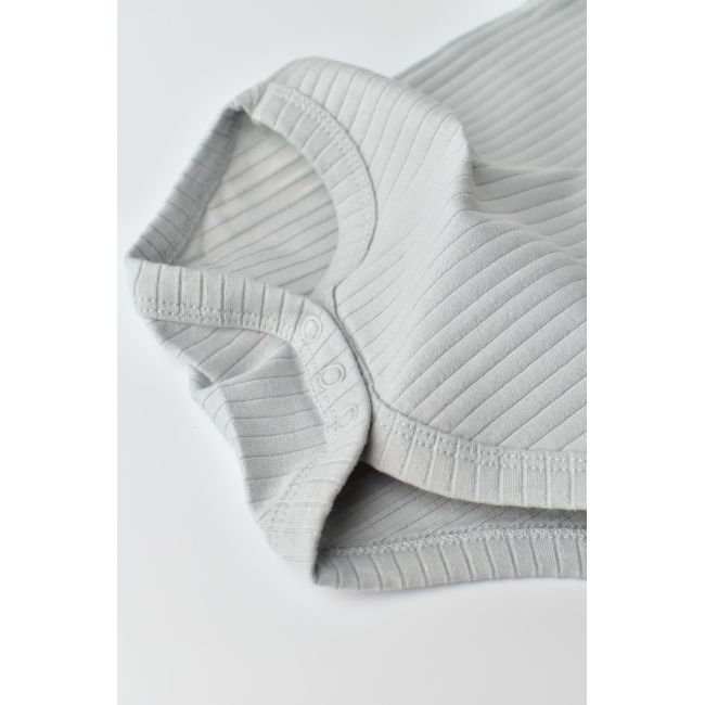 Body Bebe Unisex cu maneca lunga din 95% bumbac organic cu 5% elastan - Gri, Baby Cosy (Marime: 6-9 luni) JEMBC-CSYR4300-6