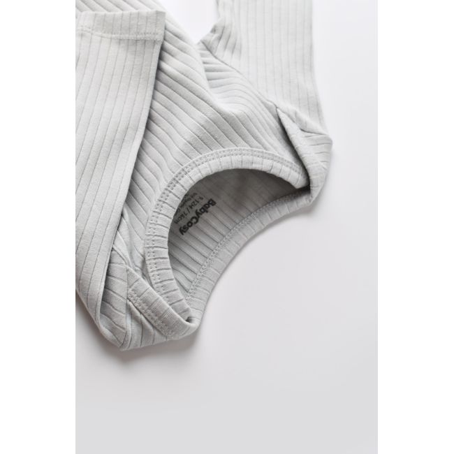 Body Bebe Unisex cu maneca lunga din 95% bumbac organic cu 5% elastan - Gri, Baby Cosy (Marime: 6-9 luni) JEMBC-CSYR4300-6