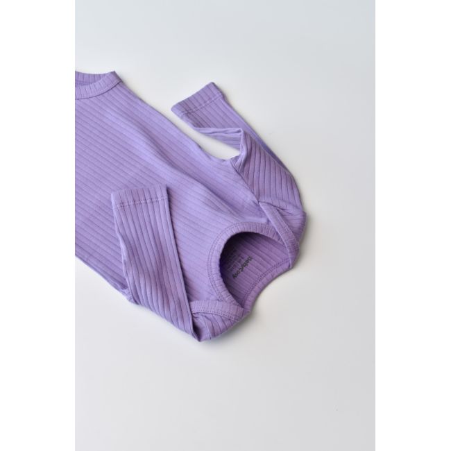 Body Bebe Unisex cu maneca lunga din 95% bumbac organic cu 5% elastan - Mov, Baby Cosy (Marime: 18-24 Luni) JEMBC-CSYR4302-18