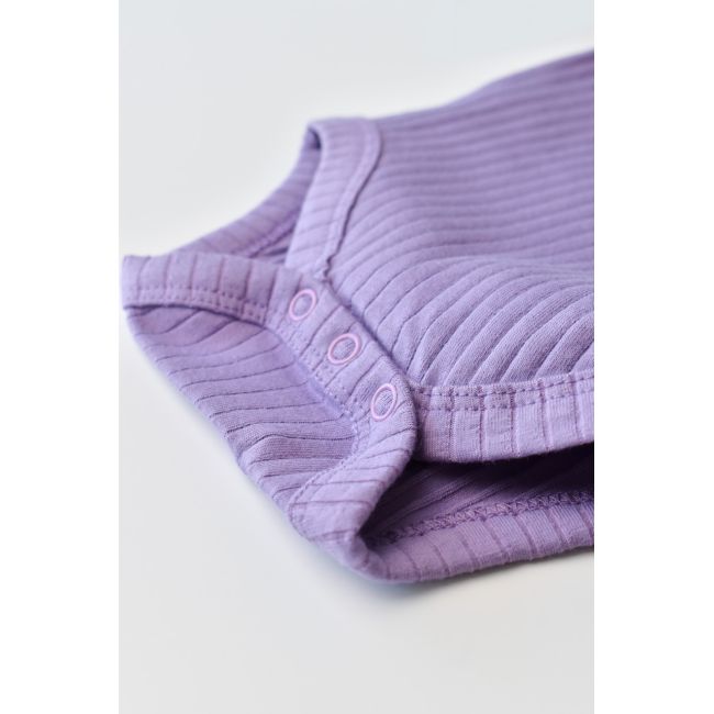 Body Bebe Unisex cu maneca lunga din 95% bumbac organic cu 5% elastan - Mov, Baby Cosy (Marime: 18-24 Luni) JEMBC-CSYR4302-18
