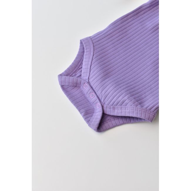 Body Bebe Unisex cu maneca lunga din 95% bumbac organic cu 5% elastan - Mov, Baby Cosy (Marime: 3-6 Luni) JEMBC-CSYR4302-3