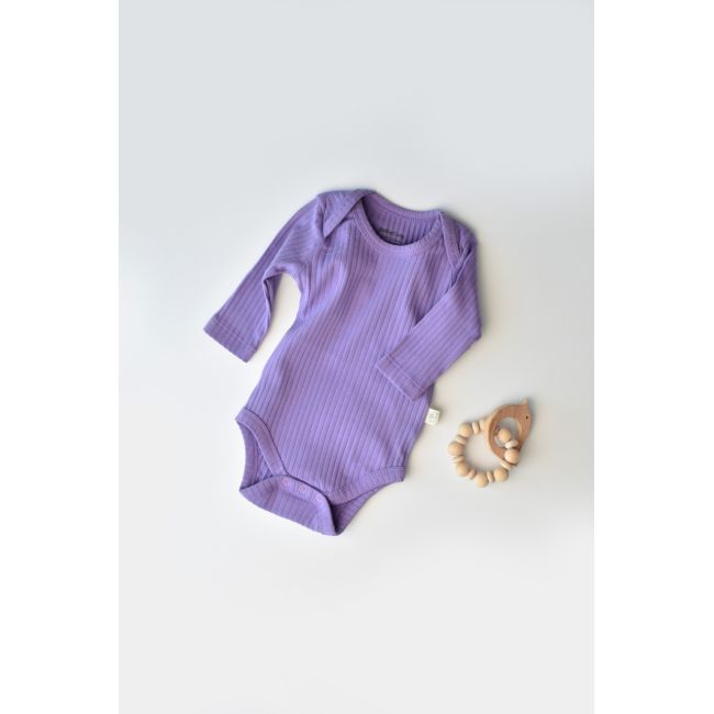 Body Bebe Unisex cu maneca lunga din 95% bumbac organic cu 5% elastan - Mov, Baby Cosy (Marime: 6-9 luni) JEMBC-CSYR4302-6
