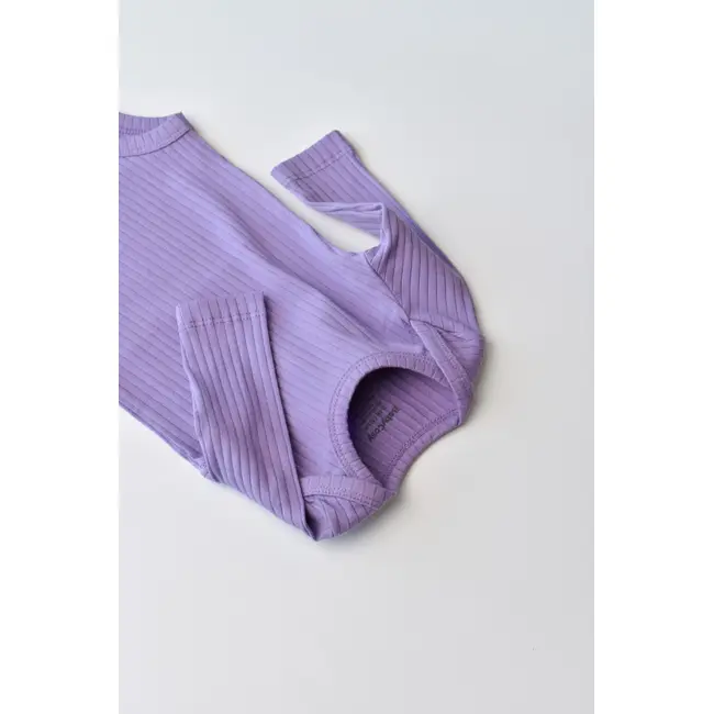 Body Bebe Unisex cu maneca lunga din 95% bumbac organic cu 5% elastan - Mov, Baby Cosy (Marime: 9-12 luni) JEMBC-CSYR4302-9
