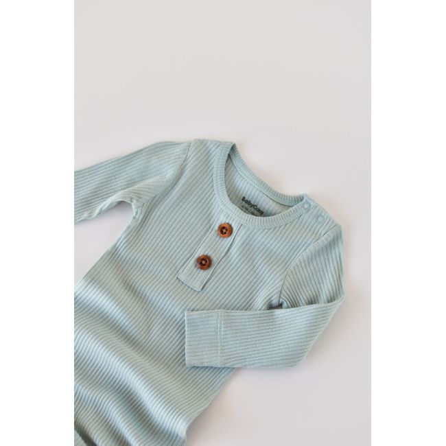 Salopeta cu maneca lunga si panataloni lungi din bumbac organic si modal - Mint (Marime: 0-3 Luni) JEMBC-CSYM11417-0