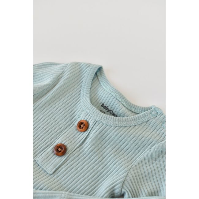 Salopeta cu maneca lunga si panataloni lungi din bumbac organic si modal - Mint (Marime: 0-3 Luni) JEMBC-CSYM11417-0