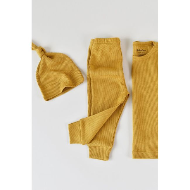 Set 3 piese: bluzita cu maneca lunga, panataloni lungi si caciulita din bumbac organic si modal - Sofran, Baby Cosy (Marime: 18-24 Luni) JEMBC-CSYM21505-18