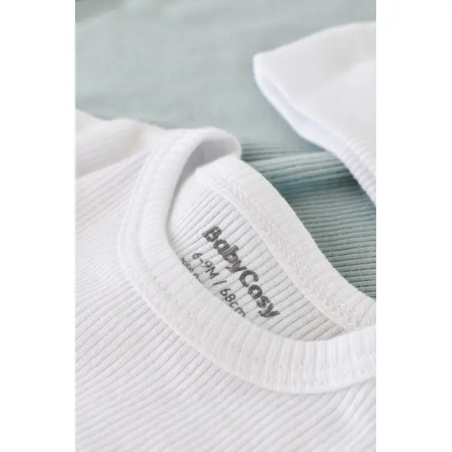 Set 3 piese: body cu maneca lunga, panataloni lungi si caciulita din bumbac organic si modal - Alb, Baby Cosy (Marime: 18-24 Luni) JEMBC-CSYM22511-18