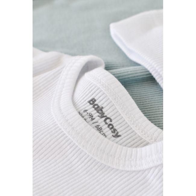 Set 3 piese: body cu maneca lunga, panataloni lungi si caciulita din bumbac organic si modal - Alb, Baby Cosy (Marime: 9-12 luni) JEMBC-CSYM22511-9