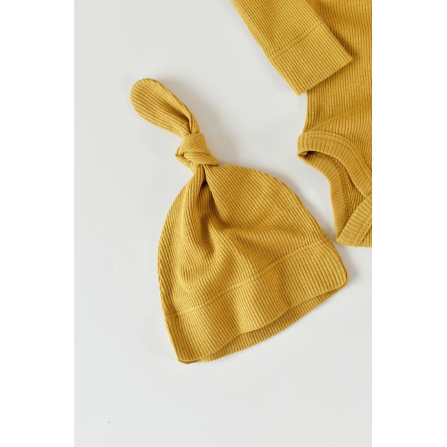 Set 3 piese: body cu maneca lunga, panataloni lungi si caciulita din bumbac organic si modal - Sofran, Baby Cosy (Marime: 18-24 Luni) JEMBC-CSYM22505-18