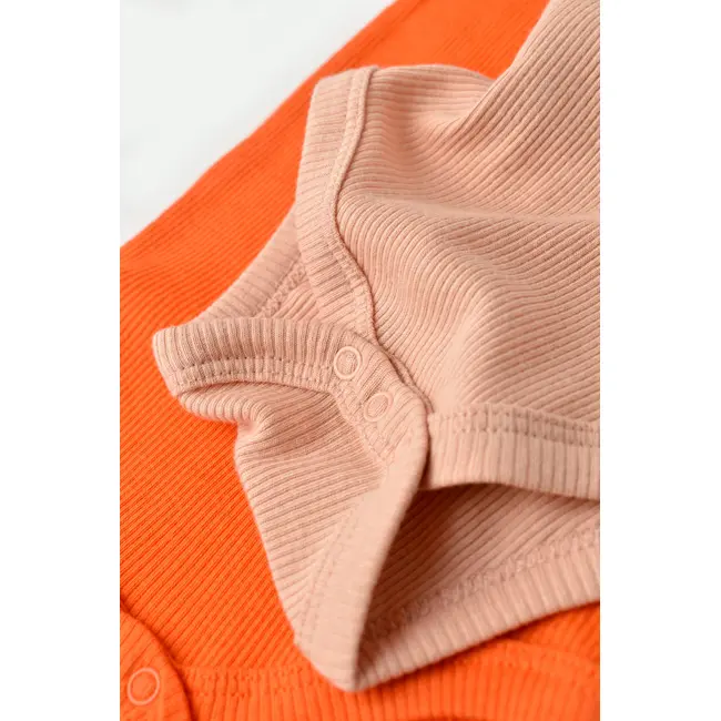 Set 2 body-uri bebe unisex din bumbac organic si modal - Rodie/Piersica, Baby Cosy (Marime: 12-18 Luni) JEMBC-CSYM11214-12