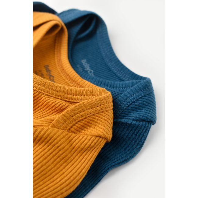 Set 2 body-uri cu maneca lunga bebe unisex din bumbac organic si modal - Bleumarin/Sofran, Baby Cosy (Marime: 3-6 Luni) JEMBC-CSYM11310-3