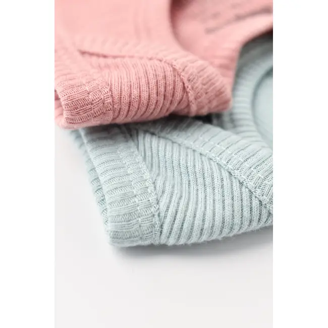 Set 2 body-uri fara maneci bebe unisex din bumbac organic si modal - Mint/Rose, Baby Cosy (Marime: 3-6 Luni) JEMBC-CSYM11108-3