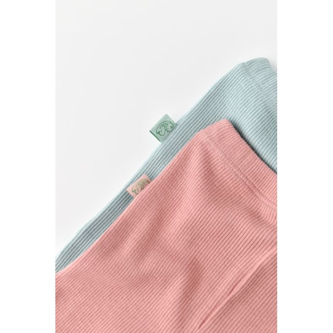 Set 2 pantaloni bebe unisex din bumbac organic si modal - Mint/Rose, Baby Cosy (Marime: 9-12 luni) JEMBC-CSYM11607-9