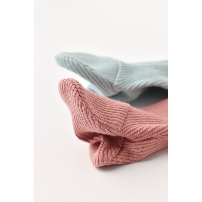Set 2 pantaloni cu botosei bebe unisex din bumbac organic si modal - Mint/Rose, Baby Cosy (Marime: 3-6 Luni) JEMCSYM11600-3