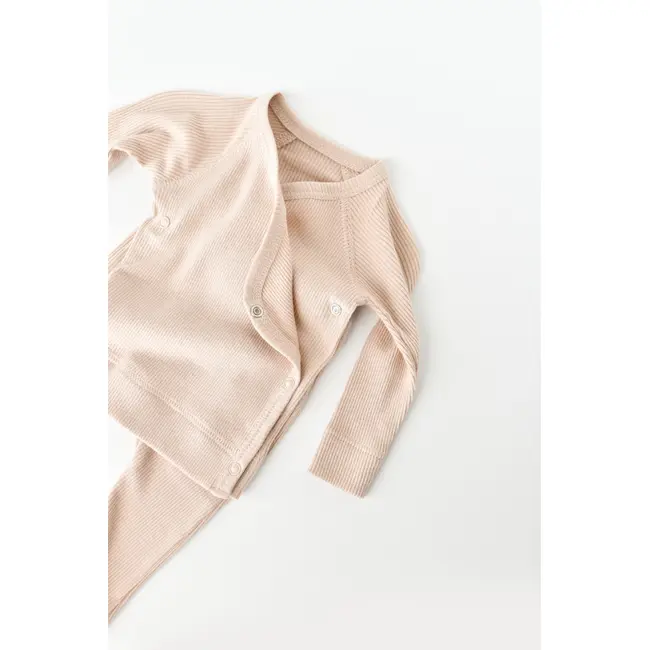 Set 4 piese: bluza, pantaloni, caciulita si manusi din bumbac organic si modal - Blush, Baby Cosy (Marime: 3-6 Luni) JEMBC-CSYM24507-3