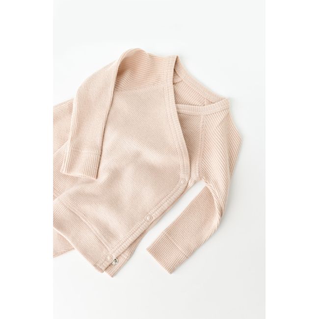 Set 4 piese: bluza, pantaloni, caciulita si manusi din bumbac organic si modal - Blush, Baby Cosy (Marime: 6-9 luni) JEMBC-CSYM24507-6