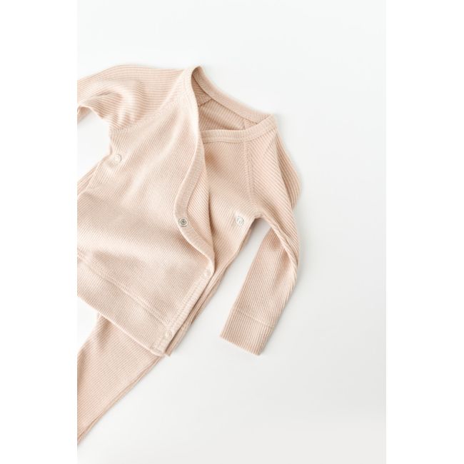 Set 4 piese: bluza, pantaloni, caciulita si manusi din bumbac organic si modal - Blush, Baby Cosy (Marime: 6-9 luni) JEMBC-CSYM24507-6