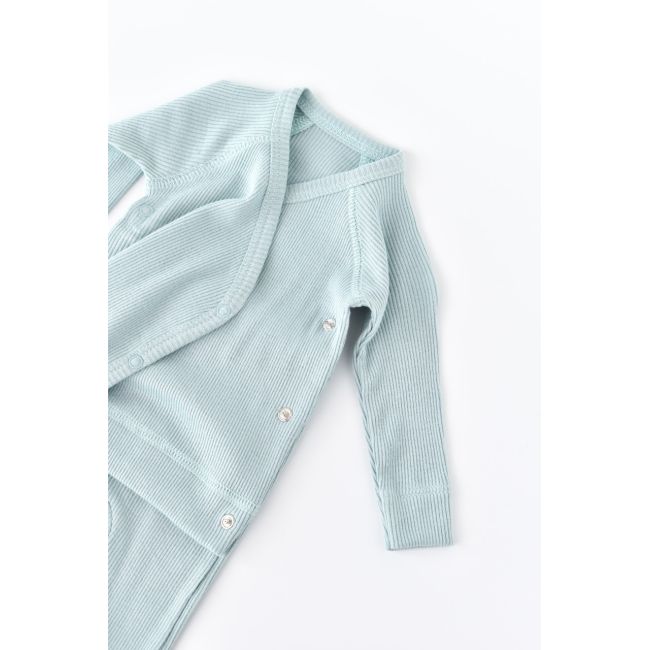 Set 4 piese: bluza, pantaloni, caciulita si manusi din bumbac organic si modal - Mint, Baby Cosy (Marime: 6-9 luni) JEMBC-CSYM24509-6