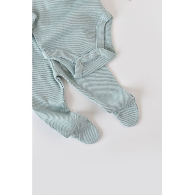 Set 4 piese: bluza, pantaloni, caciulita si manusi din bumbac organic si modal - Mint, Baby Cosy (Marime: 6-9 luni) JEMBC-CSYM24509-6