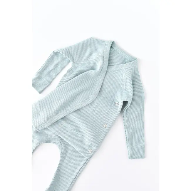 Set 4 piese: bluza, pantaloni, caciulita si manusi din bumbac organic si modal - Mint, Baby Cosy (Marime: 6-9 luni) JEMBC-CSYM24509-6