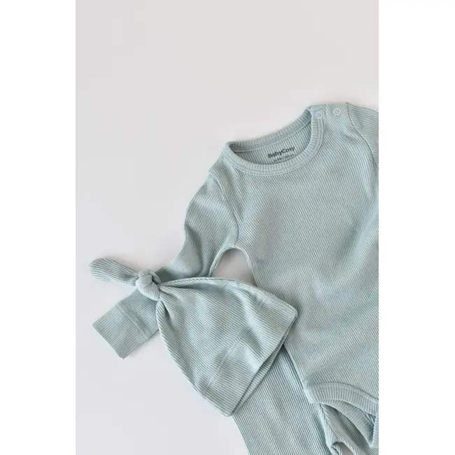 Set 4 piese: bluza, pantaloni, caciulita si manusi din bumbac organic si modal - Mint, Baby Cosy (Marime: 6-9 luni) JEMBC-CSYM24509-6