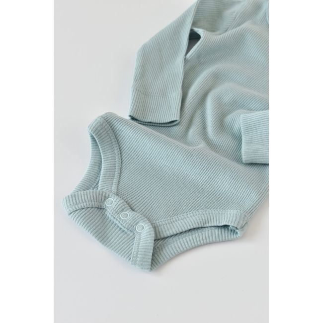 Set 4 piese: bluza, pantaloni, caciulita si manusi din bumbac organic si modal - Mint, Baby Cosy (Marime: 6-9 luni) JEMBC-CSYM24509-6