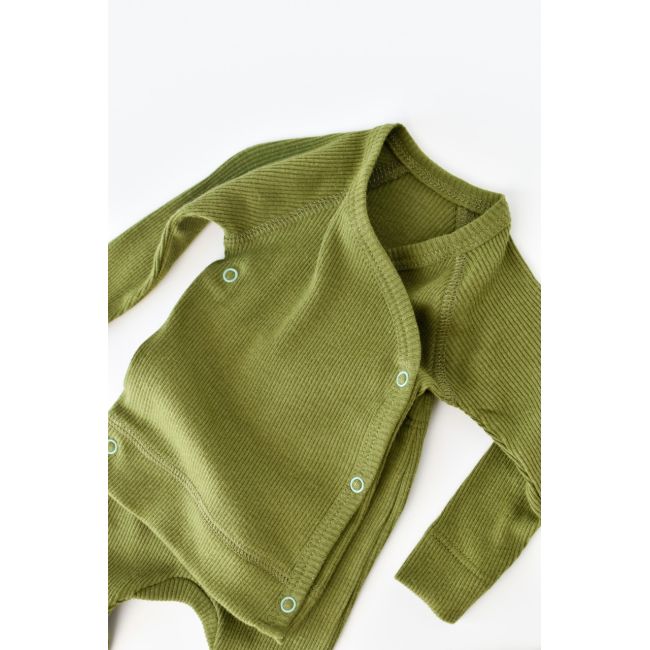 Set 4 piese: bluza, pantaloni, caciulita si manusi din bumbac organic si modal - Verde, Baby Cosy (Marime: 6-9 luni) JEMBC-CSYM24511-6