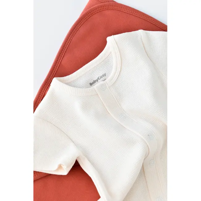 Salopeta cu panataloni scurti - 100% bumbac organic - Ecru, Baby Cosy (Marime: 3-6 Luni) JEMBC-CSYW1014-3