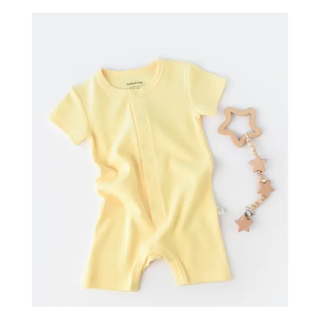 Salopeta cu panataloni scurti - 100% bumbac organic - Galben, Baby Cosy (Marime: 12-18 Luni) JEMBC-CSYW1016-12