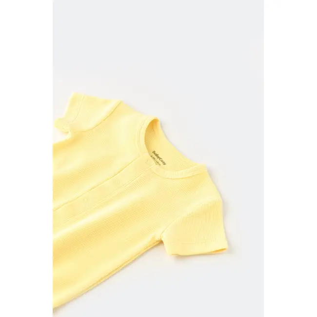 Salopeta cu panataloni scurti - 100% bumbac organic - Galben, Baby Cosy (Marime: 12-18 Luni) JEMBC-CSYW1016-12