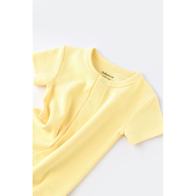 Salopeta cu panataloni scurti - 100% bumbac organic - Galben, Baby Cosy (Marime: 3-6 Luni) JEMBC-CSYW1016-3