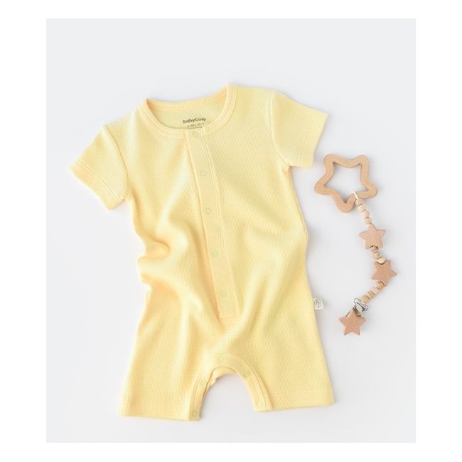 Salopeta cu panataloni scurti - 100% bumbac organic - Galben, Baby Cosy (Marime: 9-12 luni) JEMBC-CSYW1016-9