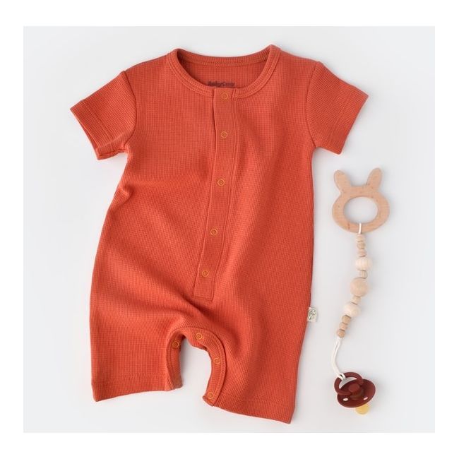Salopeta cu panataloni scurti - 100% bumbac organic - Scortisoara, Baby Cosy (Marime: 6-9 luni) JEMBC-CSYW1015-6